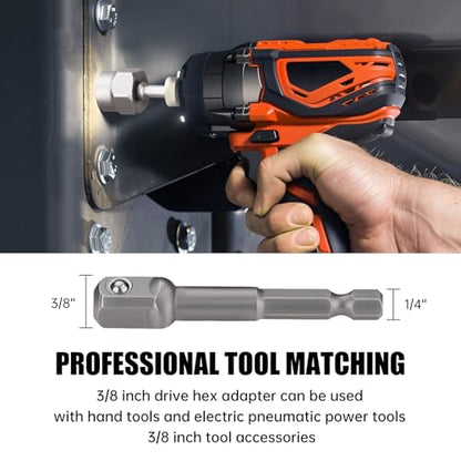 Valkynos Bolt Extractor Kit 14 Pcs | Hex Drive, Cr-Mo Steel, Stripped Removal Set, Easy Out Remove Rusted, Frozen, Damaged, Rounded-Off Bolt Nut Screw