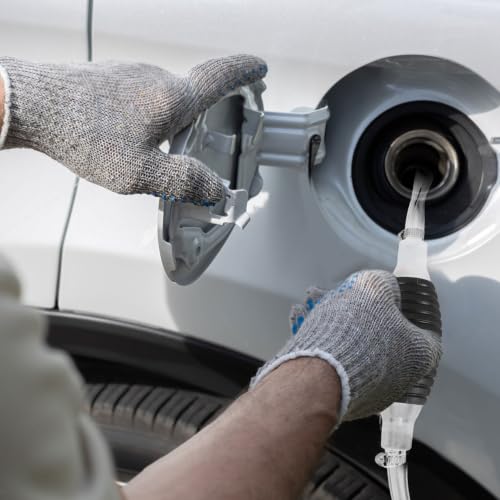 DECHOUS Manual Fuel Transfer Siphon Hose Pump with Flexible Suction Tubes Portable Hand Siphon Oil and Water Extraction Pump for Car Emergency Drainage Aquarium Pool