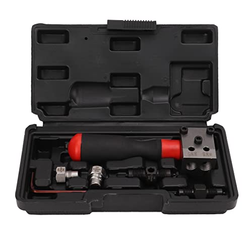 Double Flaring Tool Kit, Brake Line Flaring Tool for 3/16in 1/4in Copper Tube Brake Line, Universal Hydraulic Double Brake Line Flaring Tool Kit