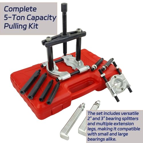Remove Bearings Kit 5 ton Capacity Bearing Separator Puller Set 2" & 3" Jaw Bearing Splitter Remover Tool Kit