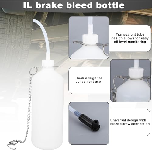 11pcs 3L Brake Bleeder Kit with Vacuum Pump, 1L Waste Bottle & 4 Master Cylinder Adapters - One Person Brake Pressure Bleed System Motive Power Fluid Bleeding Tool for Most Vehicles