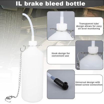 11pcs 3L Brake Bleeder Kit with Vacuum Pump, 1L Waste Bottle & 4 Master Cylinder Adapters - One Person Brake Pressure Bleed System Motive Power Fluid Bleeding Tool for Most Vehicles