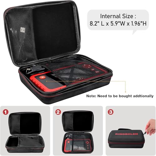 KINGBOLEN Protective Case Storage Bag for OBD2 Scanner Launch CRP123/CRP123 Plus/Creader VII+/CR529/CR3008 Plus Code Reader Diagnostic Scan Tool(Case Only)