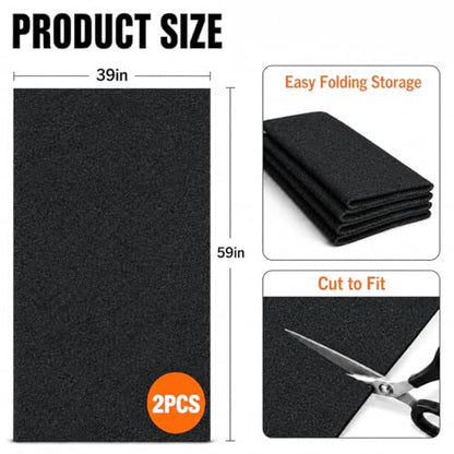 Oil Spill Mat, 2 Pack 39 x 59 in Garage Floor Protector for Under Car | Absorbent Felt Oil Pad with Waterproof Backing, Washable and Reusable for Garage and Driveway