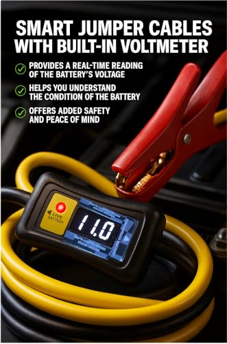 Heavy Duty 2 Gauge 20 Ft Battery Booster Cables 350A Capacity, Thick Rubber Insulation & Coated Clamps Compatible with DURALAST Jumper Cables for Cars, Trucks, SUVs, RVs, Boats, 12V or 24V Batteries
