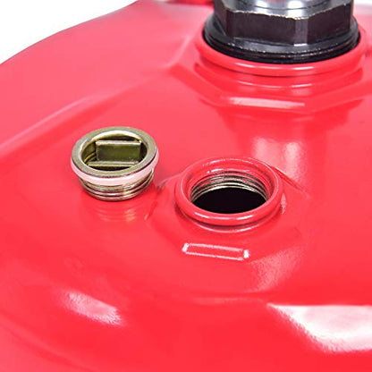 5 Gallon Oil Drian Portable Steel Oil Drain, Waste Oil Drain with Wheel, Adjustable Height, Red (AODT-5)