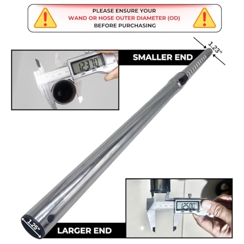 1.25 Inch Stainless Steel Vacuum Extension Wand Compatible with Vacuums using 1 1/4 Inch (1.25in) 32mm Accessories - 1 1/4 Vacuum Extension Tube for Shop Vac (Stainless Steel Extension Wand) - style: Extension Wand Only