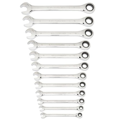 GEARWRENCH Open End Ratcheting Metric Wrench Set 12 Pc., 12 Point - 85597 - style: 12-piece kit