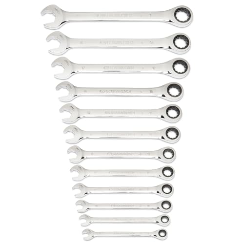 GEARWRENCH Open End Ratcheting Metric Wrench Set 12 Pc., 12 Point - 85597 - style: 12-piece kit