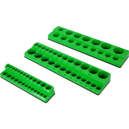 Magnetic Socket Organizer Set, 6-Piece Magnetic Socket Organizer Set, 6PCS Socket Holder, 1/4", 3/8", 1/2" Drive Metric SAE Socket Trays Holds 141 Pieces Magnetic Sockets Trays - color: B
