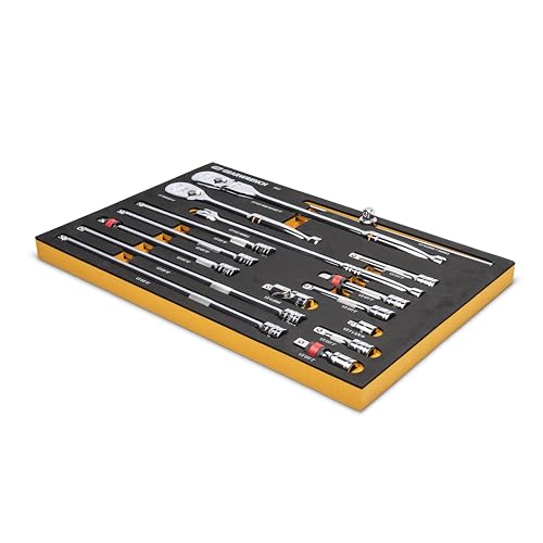 GEARWRENCH 16 Piece 1/2" 90T Ratchet & Drive Tool Set with EVA Foam Tray - 86522