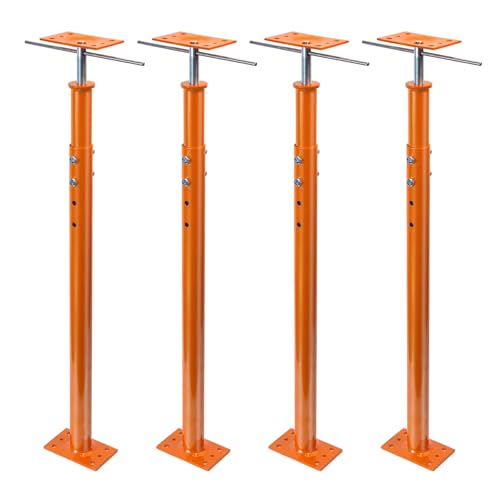 31"-63" House Floor Jack, 4 Pack House Jacks for Lifting and Leveling, 18000 lbs Max Load Capacity Per Unit, Floor Jack Post Pole Jacks, Adjustable Support Beam Basement Leveling House Jack - color: Orange, size: 31-63 Inches(4 Pack)