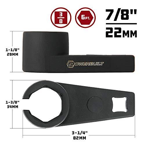 Powerbuilt Extended Reach Offset Oxygen O2 Sensor Socket Wrench, 7/8 Inch, 22mm, Remove and Install, 647094 - style: Extended Offset Oxygen Sensor Socket