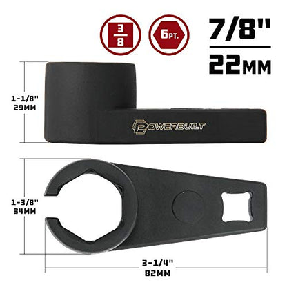Powerbuilt Extended Reach Offset Oxygen O2 Sensor Socket Wrench, 7/8 Inch, 22mm, Remove and Install, 647094 - style: Extended Offset Oxygen Sensor Socket