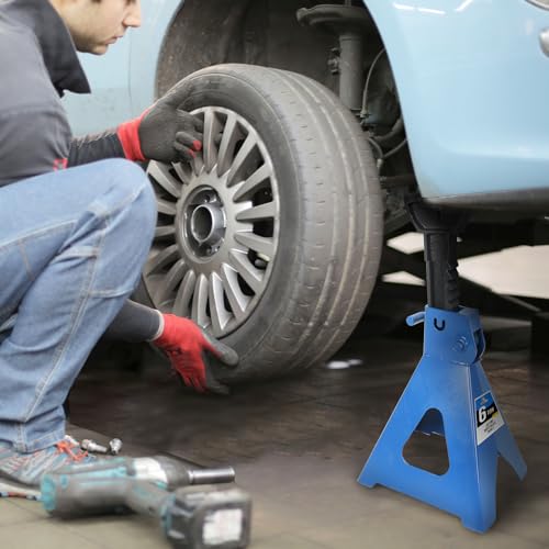 6 Ton (12,000 LBs) Automotive Jack Stands,Heavy Duty Steel Car Lifting Stand for Garages,Repair Shops,Adjustable Height 14.6"- 24",1 Pair - size: 6 Ton