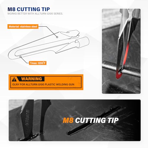 Allturn Plastic Welder 2 in 1 with the M8 Hot Cutting Tip(Red) | 38 PCS Welding Rods, 800 PCS Staples, Patent No. D970324 - color: Red