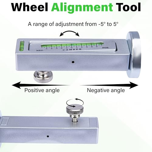 Sixzoo Wheel Alignment Tool, Universal Camber Alignment Tool, Adjustable Magnetic Gauge Tools, Alignments Tools Automotive, Caster Camber Gauge, Tire Repair Accessories for Most Cars Trucks RVs - color: Silver