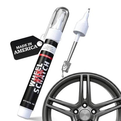 Wheel Scratch Fix® Silver Magic Car Scratch Remover Pen - Alloy Wheel Touch Up Paint Pen for Cars, Curb Rash Removal with Fast-Drying & Long-Lasting OEM Finish, Vehicles Rim Repair Paint for Chip (Dark Silver (Pen Only)) - color: Silver - Dark - Touch-Up
