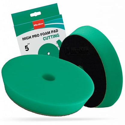 Maxshine 5” Universal High Pro Heavy Cutting Foam Pad – Compatible with DA & Rotary Polishers – Professional Detailing Pad for Aggressive Paint Correction – Washable & Reusable – Hook & Loop Backing - size: 5", style: Heavy Cutting