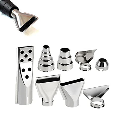 8 Pcs Heat Gun Nozzle Attachments, 35-42mm Stainless Steel Heat Gun Nozzles Kits Shrink Wrap Hot Air Gun Accessories Tools Kit (8 piece set)