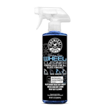 Chemical Guys, Signature Series Wheel Cleaner, All Finishes, Citrus, 32 oz | Citrus-based spray lifts brake dust and grime from wheels and tires, safe on painted, coated and polished rims