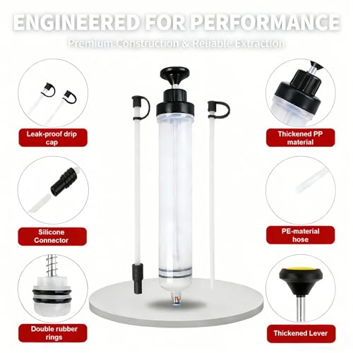 0.2L Manual Fluid Transfer Pump, Multi-Purpose Fluid Extractor and Oil Filling Pump for Vehicles