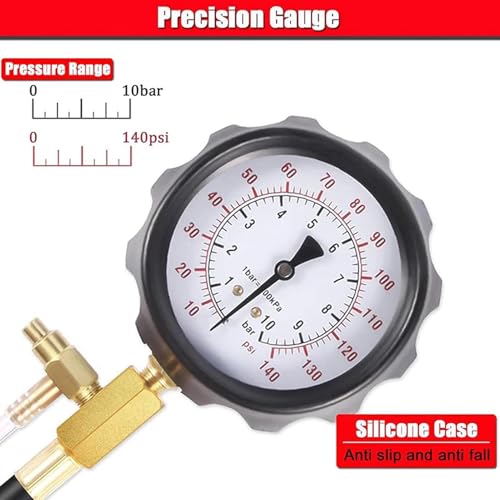 Oil Pressure Gauge Kit 0-140 PSI Compression Diagnostic Gauge | Oil Engine Tester Kit for Automotive Truck Motorcycle Marine Home Garage Workshop Technicians Mechanics