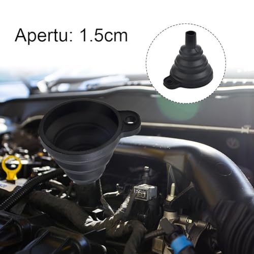 Flexible Automotive Funnel Set for Oil Change - Bendable Silicone Spout for Gas Diesel Coolant Transfer - No Spill Design 7.5cm
