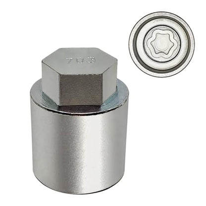 JL 703 for 27mm Nuts, Wheel Locking Nut Key for Jeep (JL) Dodge | Wheel Lock Nut Socket Adapter, Anti-Theft Lug Nut Removal Tool, Anti-Theft Screw Remover, Repair Tool, Tyre Fitting, garage - size: 703