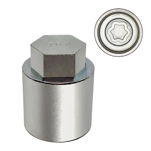 JL 703 for 27mm Nuts, Wheel Locking Nut Key for Jeep (JL) Dodge | Wheel Lock Nut Socket Adapter, Anti-Theft Lug Nut Removal Tool, Anti-Theft Screw Remover, Repair Tool, Tyre Fitting, garage - size: 703