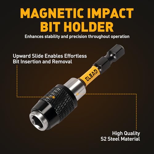 6-Piece Phillips Bit #2 Impact, 2 Inch Magnetic Phillips Head Drill & Screwdriver Bit with Magnetic Bit Holder, S2 Steel, 1/4" Hex Shank, PH2 for Impact Driver, Professional & DIY Use - style: 6-Piece