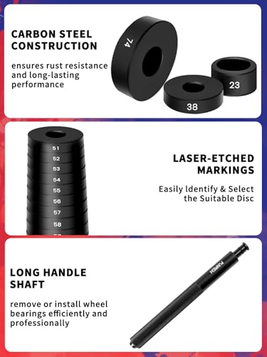 52-in-1 Custom Bushing Driver Set 18mm - 65mm Transmission Wheel Axle Bearing Race Seal Installer Bushing Press Kit Custom Bearing Race and Seal Driver Set