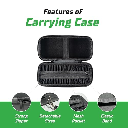 Airmoto and Carrying Case Bundle Deal - Tire Inflator Portable Air Compressor with Hard Case - Air Pump for Car Tires, Motorcycle, Bicycle - Cordless Tire Pump with Tire Pressure Gauge
