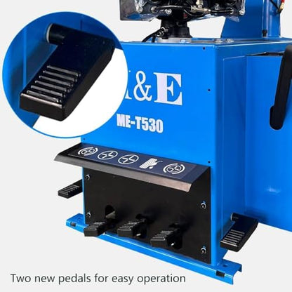 KATOOL ME 2.0HP Tire Machine Combo Double Assit Arm Bead Blaster Tire Changer Machine Wheel Balancer Machine(Blue) - color: Blue