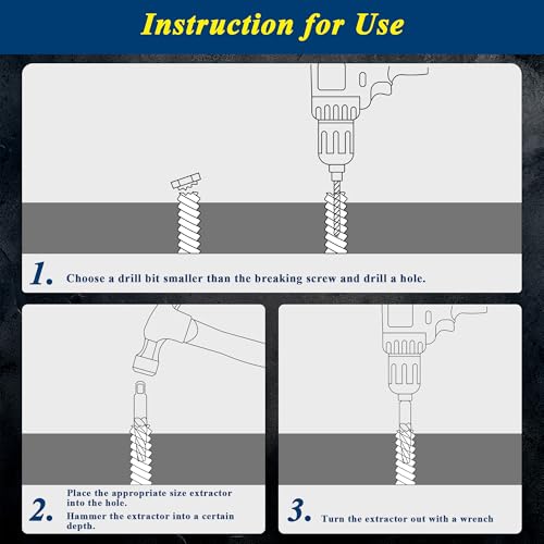 PRIDE&CRAFT 15Pcs Screw Extractor Set, Easy Out Bolt Extractor and HSS Steel Cobalt Left Hand Drill Bit Kit, Stripped Screw Extractor with 1/4'' Adapter for Broken Bolts, Screws and Studs - style: 15-piece