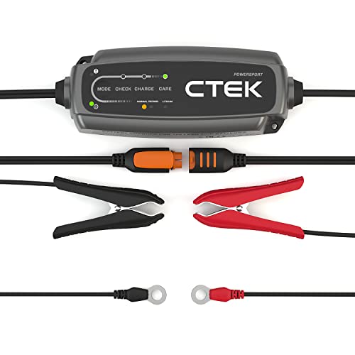CTEK CT5, 12V Automotive Battery Charger for Auto, Motorcycle, ATV, Snowmobile - Battery Trickle Charger and Battery Maintainer - Charges Lead-Acid and Lithium Ion (12V LiFePO4) Batteries