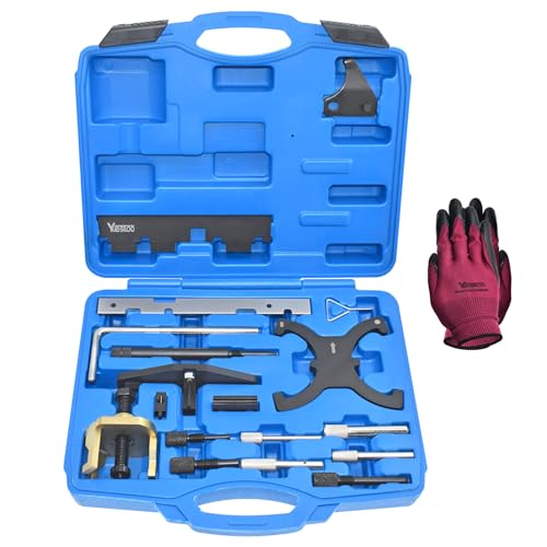 Engine Timing Tool Kit, Ford Fiesta Focus Volvo Mazda 1.25 1.4 1.6 1.8 2.0 2.3 2.5L Di/TDCi/TDDi ECOBOOST 1.6 Ti-VCT 1.5 1.6 VVT 2.3L 2.5L, Camshaft Flywheel Locking Tools, 303-1097 303-1550 303-1556 - size: 18PCS