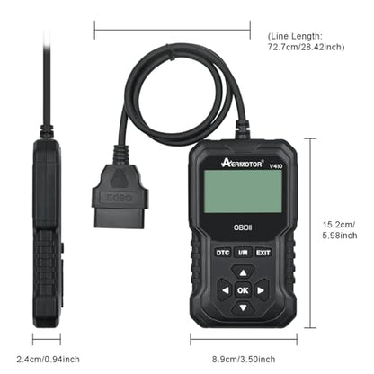 OBD2 Scanner, V410 Car Scanner Diagnostic Tool: Engine Fault Code Reader Scan Tool with Live Data/Freeze Frame for All OBDII Cars After 1996,Black - color: black