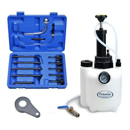 3 Liters Fluid Transfer Pump Tool with 13pcs ATF Adapters,Transmission Fluid Pump for Automotive Oil Filling Filler System,Manual ATF Fluid Transfer Pump for Oil - color: blue