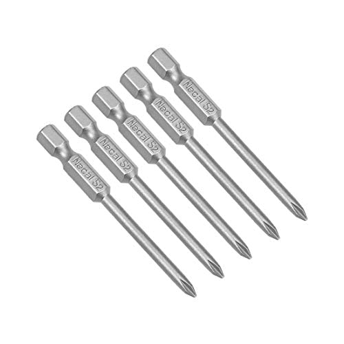 uxcell 5 Pcs 3.5mm PH1 Magnetic Phillips Screwdriver Bits, 1/4 Inch Hex Shank 2.56-inch Length S2 Power Tool - size: 3.5xPH1