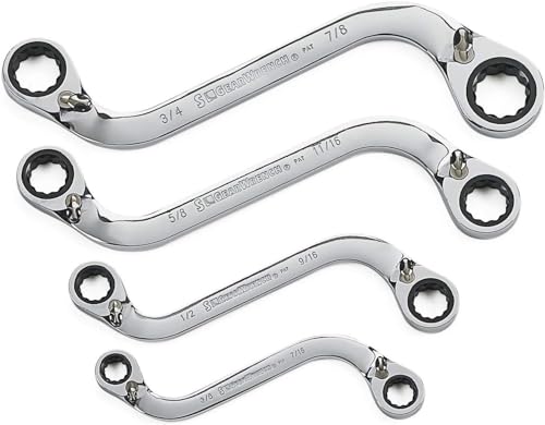 GEARWRENCH 4 Pc. 12 Pt. Reversible S-Shape Double Box Ratcheting Wrench Set, SAE - 85399 - style: 4-piece kit