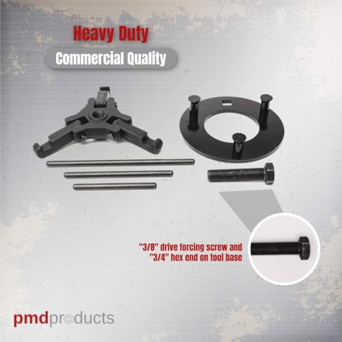 PMD Products 3 ARM Harmonic Balancer Puller and Installer Kit - Professional Automotive Repair Tool Set for Chrysler, GM, Ford, Mitsubishi - Heavy-Duty Durability, Versatile Application