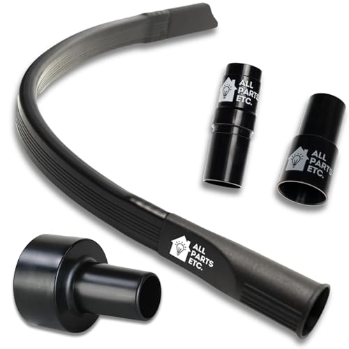 1.25" Flexible Flat Vacuum Crevice Tool/Under Side Refridgerators - 1.5" & 1.37" - 24" Long Hose Adaptor 2.5" to 1.25” Fits Wet Dry Vacuums - Shop Vac, Rigid, Workshop, Vac Master