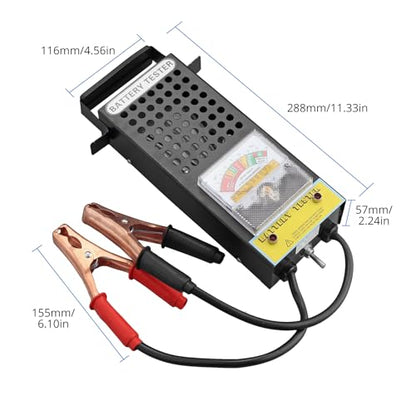 CRLITSIY Battery Load Tester, 6V 8V 12V Alternator Load Tester Automotive Car Battery Testerr and Voltmeter Tester with Alligator Clips for Cars,Golf,Motorcycles - size: POINTER