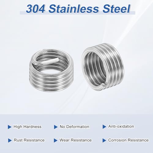 PATIKIL Wire Thread Inserts 1/4-28 UNF 1D 6.4mm, 20Pcs 304 Stainless Steel Helical Coiled Wire Screw Threaded Sleeve Sheath for Mechanical Equipment Automotive Repairs - size: 1/4-28 UNF, 6.4mm