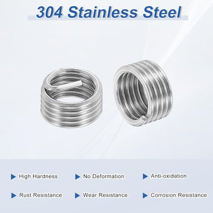 PATIKIL Wire Thread Inserts 1/4-28 UNF 1D 6.4mm, 20Pcs 304 Stainless Steel Helical Coiled Wire Screw Threaded Sleeve Sheath for Mechanical Equipment Automotive Repairs - size: 1/4-28 UNF, 6.4mm