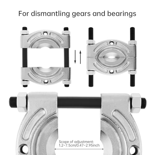 ChgImposs Heavy Duty Bearing Puller Set – 1/2–4-5/8in Gear Pinion & Bearing Separator with 10 Ton Push Puller for Wheel Hub, Bearings, Gears, Pulleys, Steering Wheels, Chrome Vanadium Steel