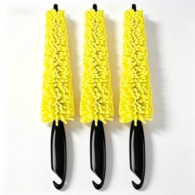 Wheel Spoke Gap Sponge Cleaning Brush Set 3PCS, Auto Detailing Wheel Barrel Brushes, Scratch-Free Rim Cleaner for Car Truck SUV, Cleans Brake Dust & Heavy Grime