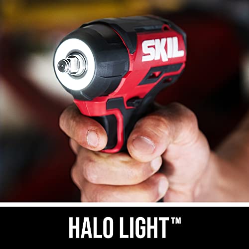 SKIL PWR CORE 20 Brushless 20V 3/8-Inch Compact Impact Wrench Kit with 3-Speed & Halo Light, Includes 2.0Ah Battery and PWR Jump Charger - IW6739B-10 - style: Impact Wrench Kit_compact