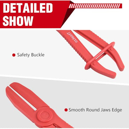 3-Piece Hose Pinch Off Pliers, Straight Plastic Clamp Tool | Lightweight Plastic, No Hose Damage. For Fuel, Brake, Radiator, Coolant, Gas & Flexible Hoses, Automotive Repair